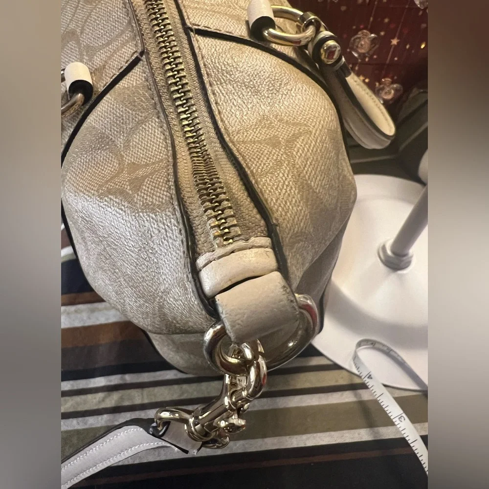 Coach 2020 Beige Prairie Satchel Signature C Coated Canvas Handbag Shoulder Bag